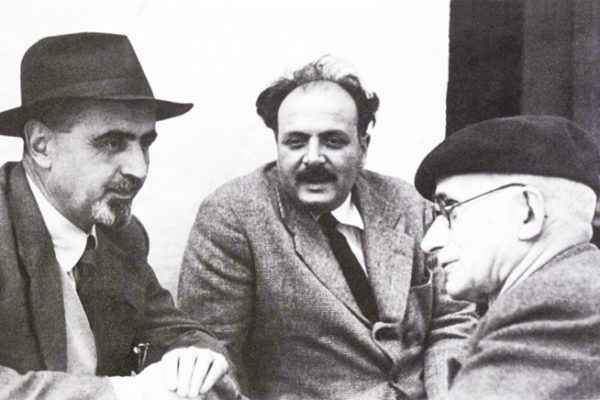 Ventotene: Ernesto Rossi con Altiero Spinelli e Luigi Rinaudi.